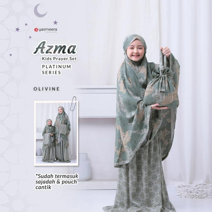 AZMA PRAYER SET PLATINUM SERIES - OLIVINE - YASMEERA MUKENA SET RAYON