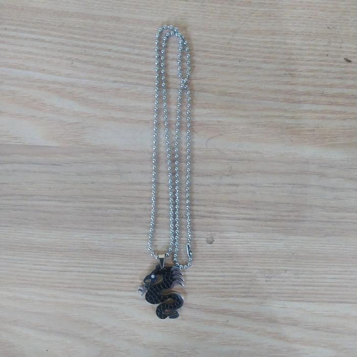 kalung tintanium degan bandul naga