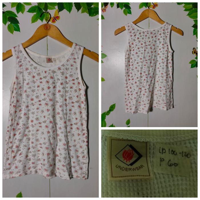 preloved tanktop underwear motif bunga
