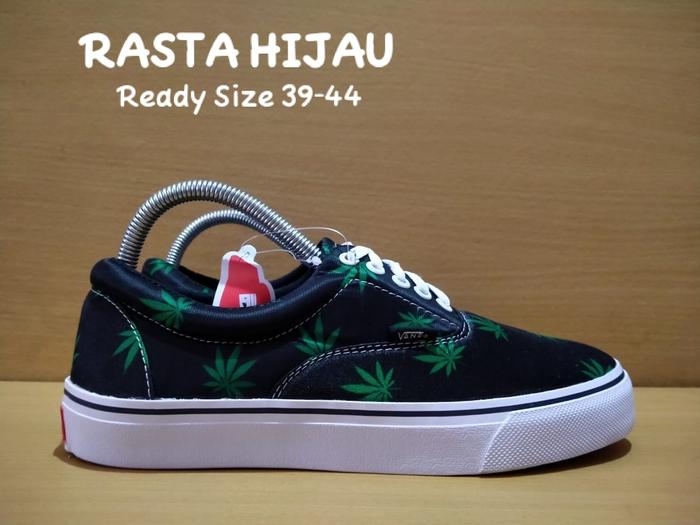 SEPATU VANS AUTHENTIC OLDSKOOL PREMIUM CASUAL SNEAKER RASTA HIJAU WAFF