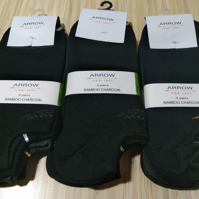 ARROW kaoskaki bahan serat bambu pendek sematakaki antibakteri 3pasang