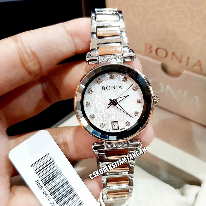 JAM TANGAN WANITA BONIA BNB10616-2657 CHRYSTAL SILVER ROSEGOLD ORIGINA