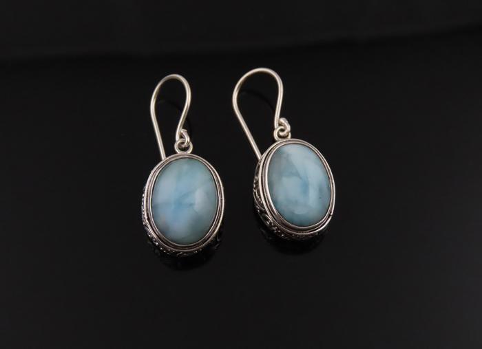 Anting Perak 925 dengan Permata Larimar