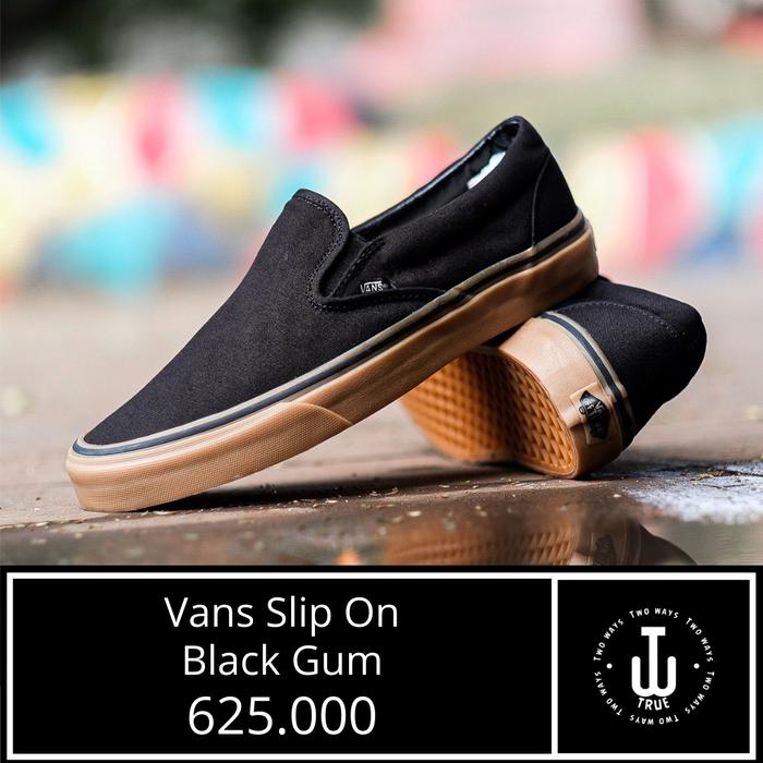 Vans Original 100% | Vans Slip On Black Gum | Sepatu Vans Original