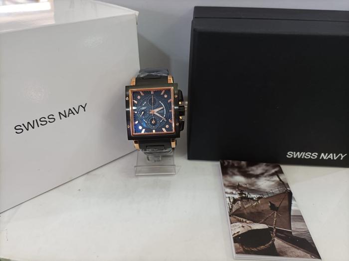 Jam Tangan Pria Swiss Navy 6835 SN 6835 Black Rose Gold ORIGINAL