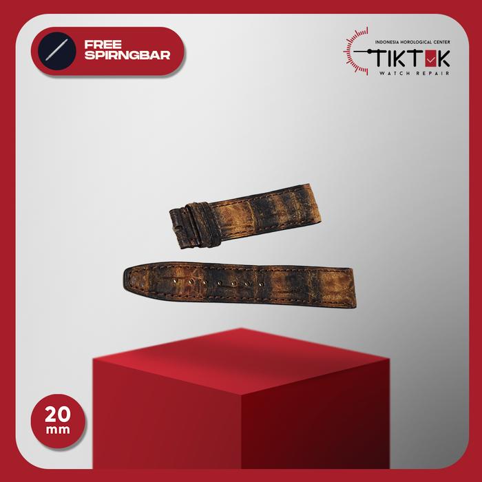 Leather Strap/ Tali Jam Kulit Crocodile - 20 mm