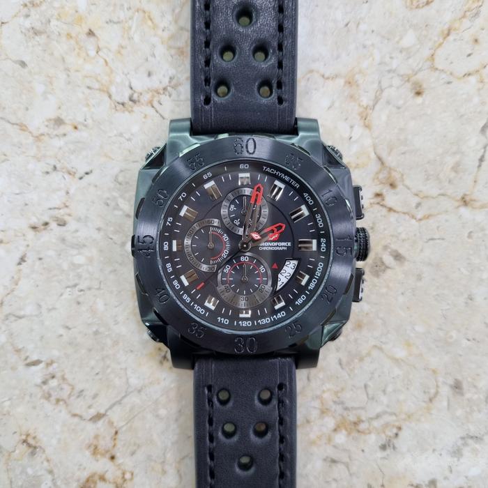 Chronoforce 5323G HURRICANE Chronograph Black Leather 5323 Original