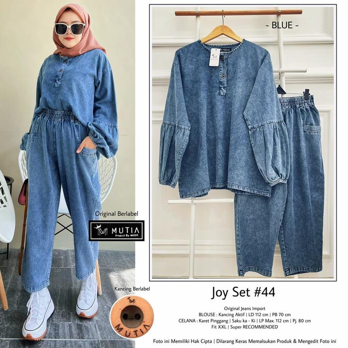 Joy Set #44 Setelan Celana Jeans Wanita Modis Casual santuy by Mutia