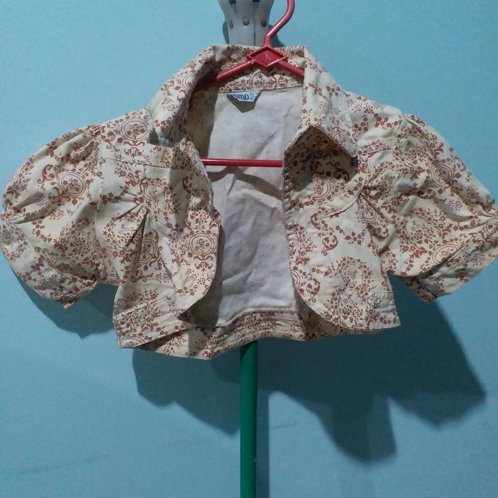 Rompi Jeans Jins Batik Keemasan setengah Badan Baju Atasan Dewasa
