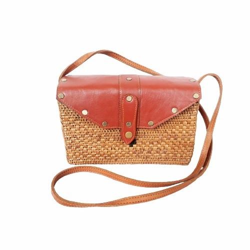 Tas selempang rotan wanita kotak / Tas fashion wanita