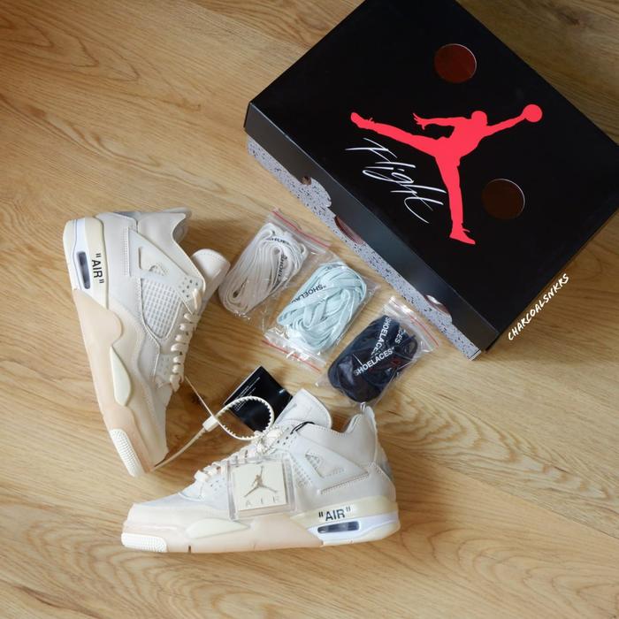 Off-White x Air Jordan 4 Retro "Sail" (W) CV9388-100