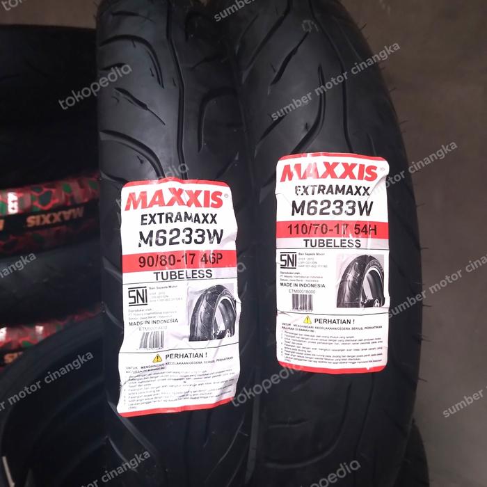 BAN MAXXIS EXTRAMAX 90/80-17 & 110/80-17 SEPASANG TUBELESS