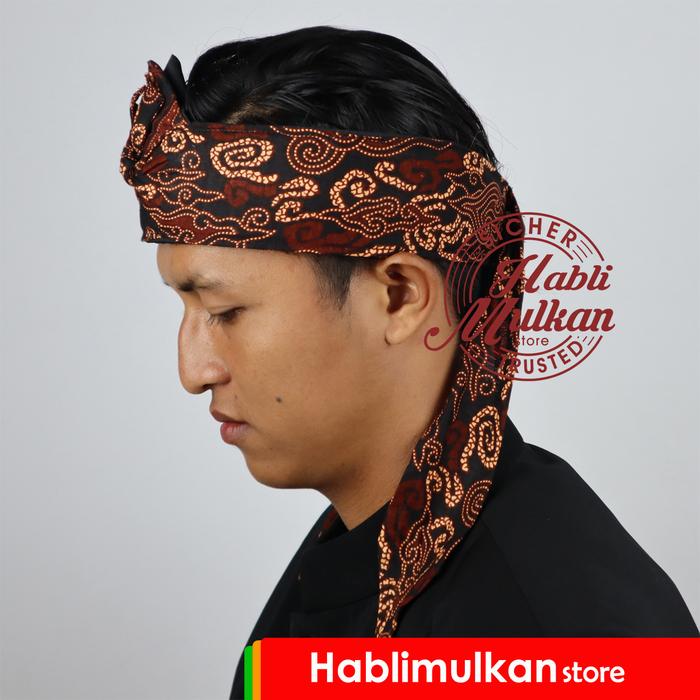 Iket Kepala Praktis Sunda Jawa Batik Mega Mendung Kopi - Blangkon