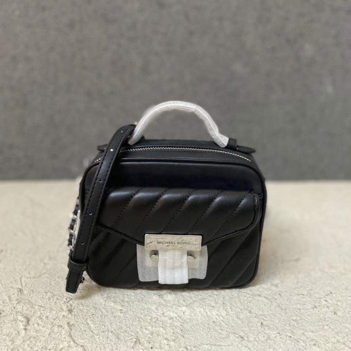 MK Rose Small Top Handle Crossbody Black SHW 17x4x14cm