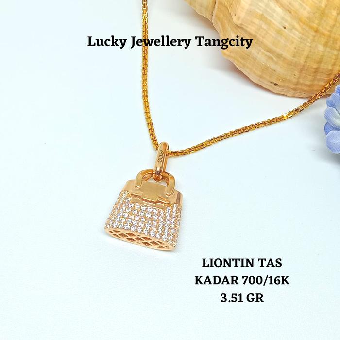 LIONTIN TAS EMAS KUNING KADAR 700/16K 3.51 GR