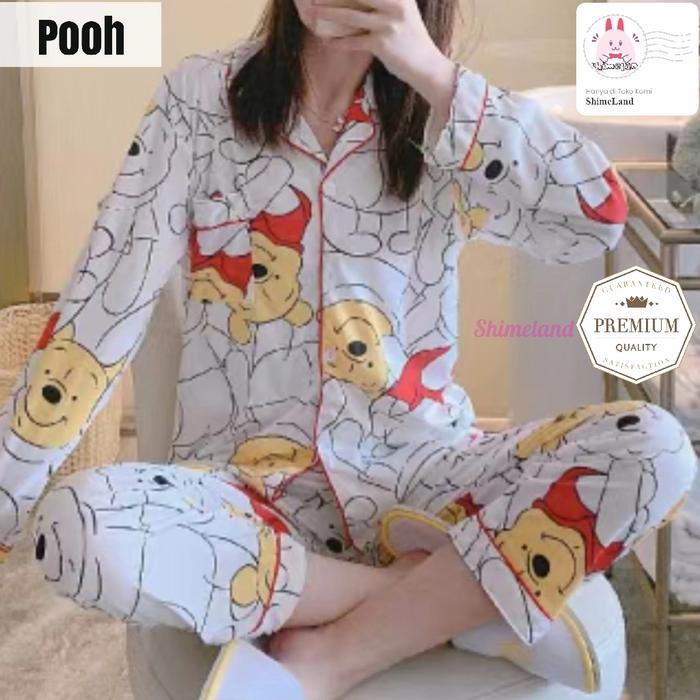 Piyama Set Wanita Kekinian Peanut Snoopy dkk Celana Tangan Panjang