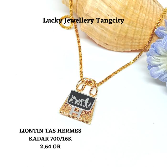 LIONTIN TAS " H " EMAS KUNING KADAR 700/16K 2.64 GR