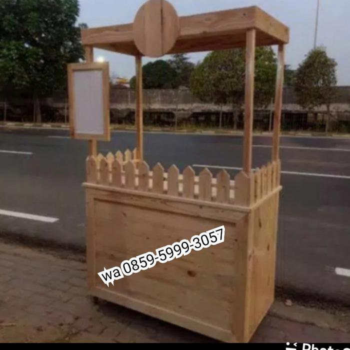 both kayu jati Belanda murah gerobak es
