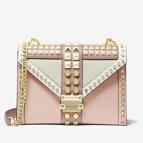 Michael Kors Whitney Large Studded Convertible Shoulder Bag Soft Pink