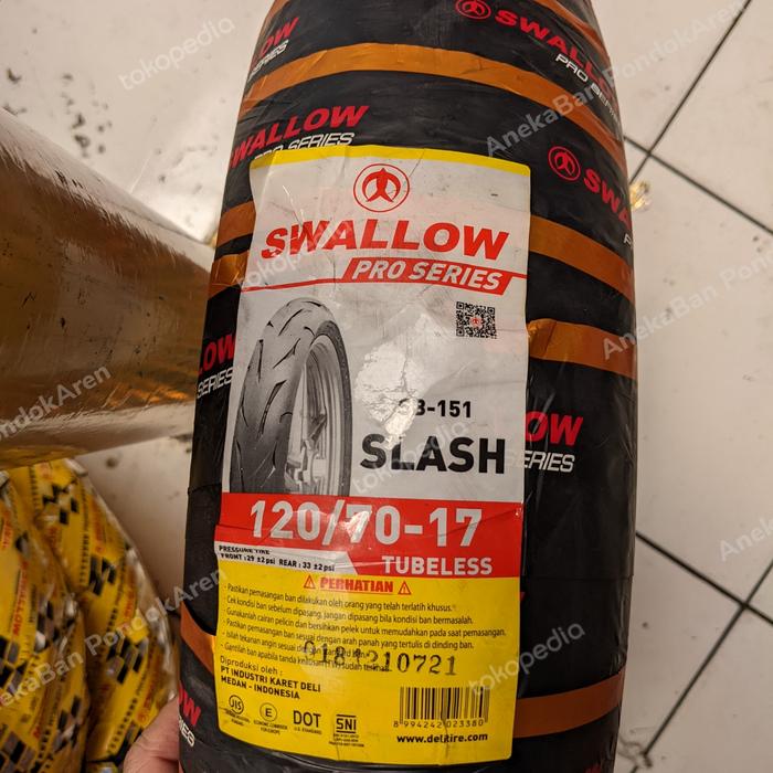 SWALLOW 120/70-17 SLASH TUBELES PRO SERIES VELG RING 17