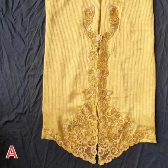 Kebaya Encim Bordir KB21 Kain Meteor Kuning Kunyit Coklat Muda Orange