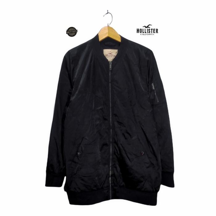 HOLLISTER Bomber Jacket black Size tag L (P77xL56)