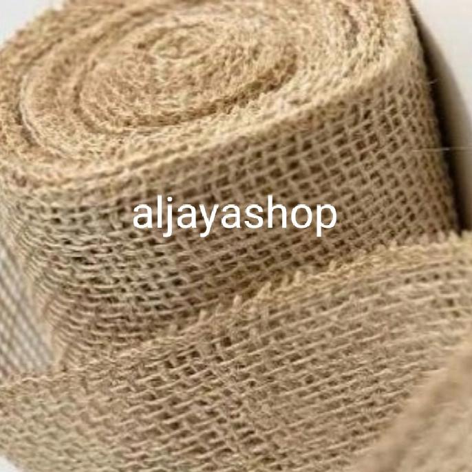 Kain Natural Jute Premium/Goni Baru per Roll Kain Burlap Rami Rustic