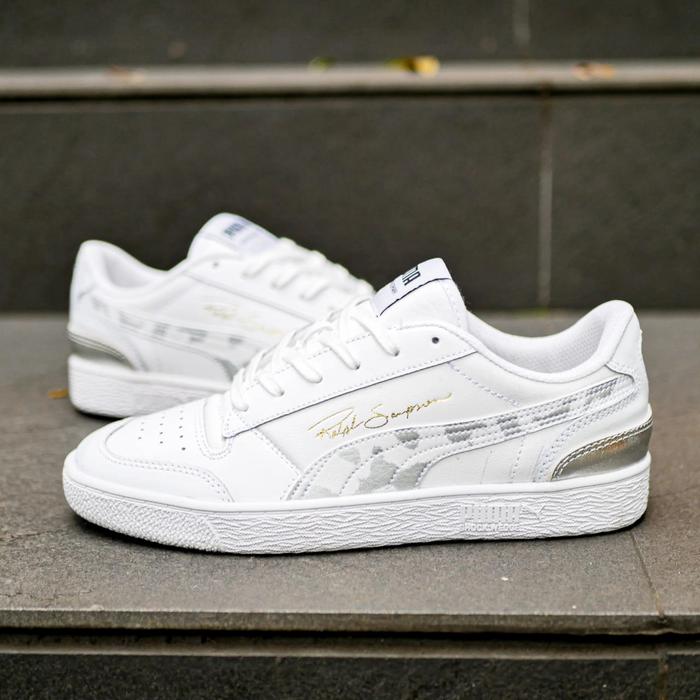 SEPATU WANITA PUMA RALPH SAMPSON WHITE SILVER ORIGINAL