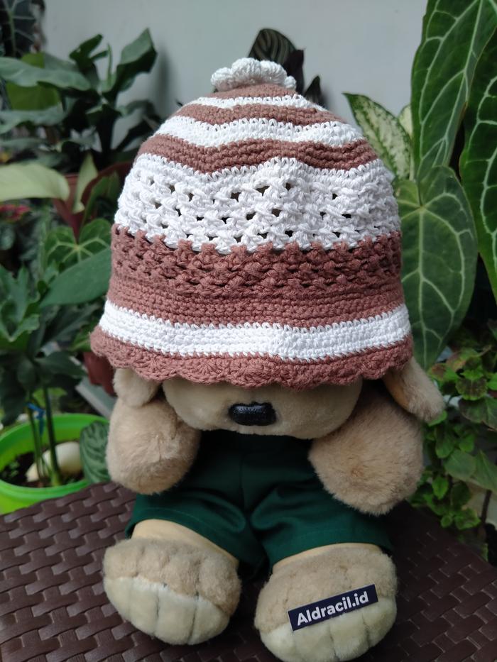 Topi Bucket Baby Knit EJ530 Bayi Rajut Vintage Hat Thrift Second aldra