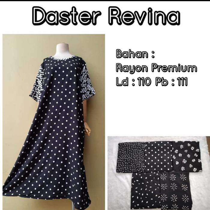 DASTER homedress merk RISNA HALUS BATIK PEKALONGAN monokrom HITAM PUTIH Lingkar Dada 110 PB 111 Nyam
