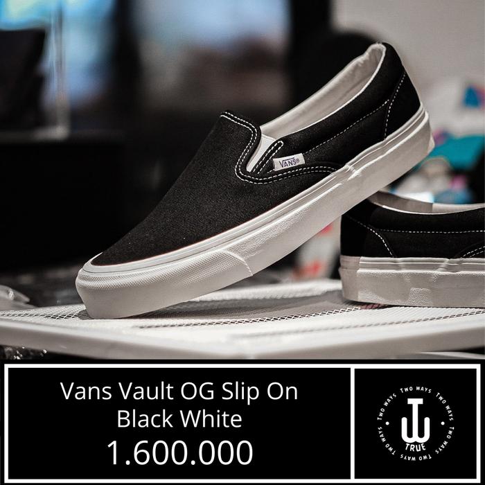 Sepatu Vans, Vans Vault OG Slip On Black White SS2016, Vans Original