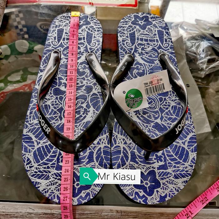 sandal joger asli bali original batik jepit swallow unik biru size 41