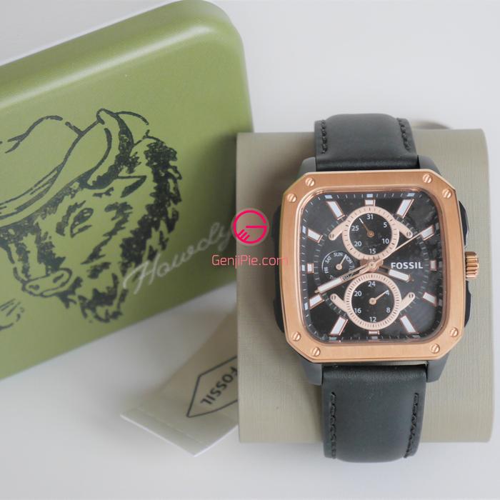 Fossil Multifunction Black Leather Watch BQ2654