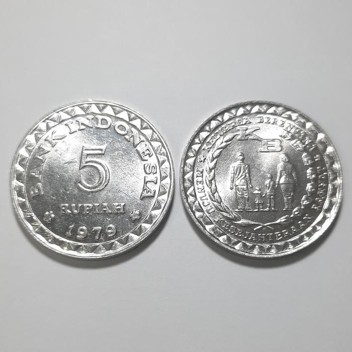 KOIN KUNO 5 RUPIAH KB KECIL 1979 MAHAR KOIN - KOLEKSI HOBI - GRESS
