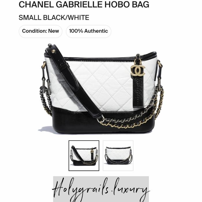 Chanel Gabrielle Hobo Bag Small Black/White Original 100%