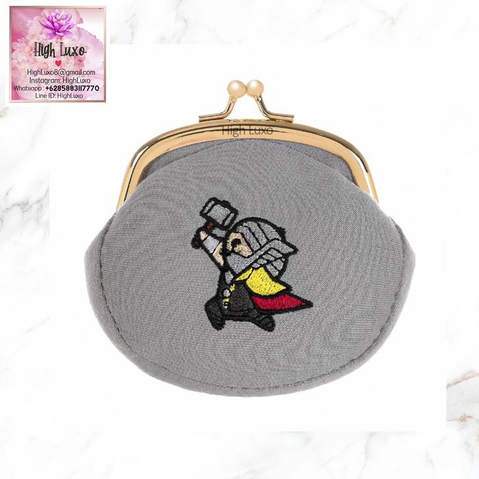 Miniso Official Dompet Koin Marvel Coin Purse Thor Avengers Grey Gray