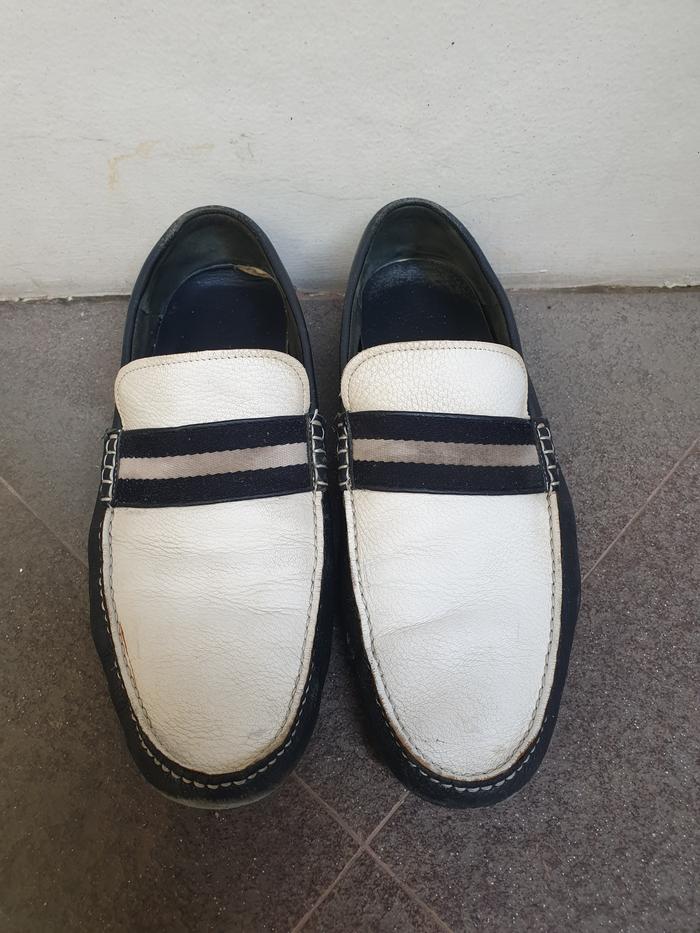 BALLY LOAFERS SHOES BLUE WHITE ORIGINAL 44 NOT GIVENCHY BOSS OFF WHITE