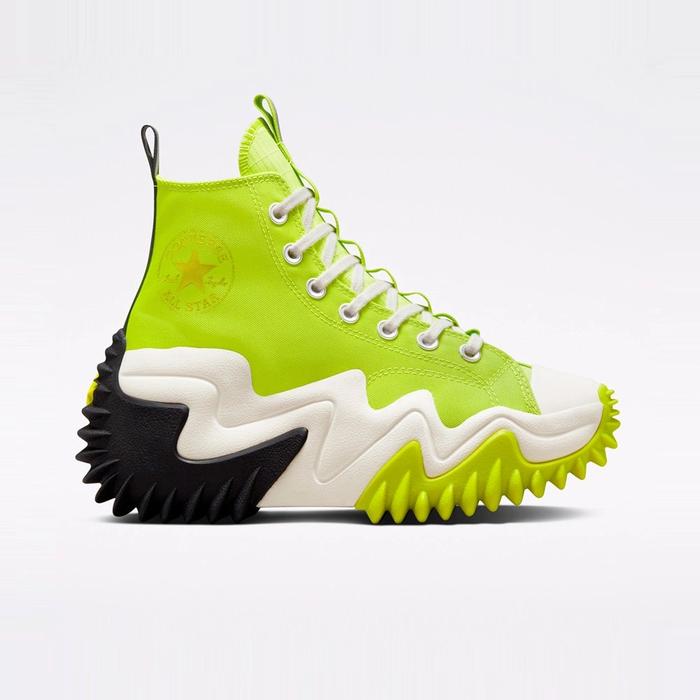 converse run star motion hi platform - lime twist