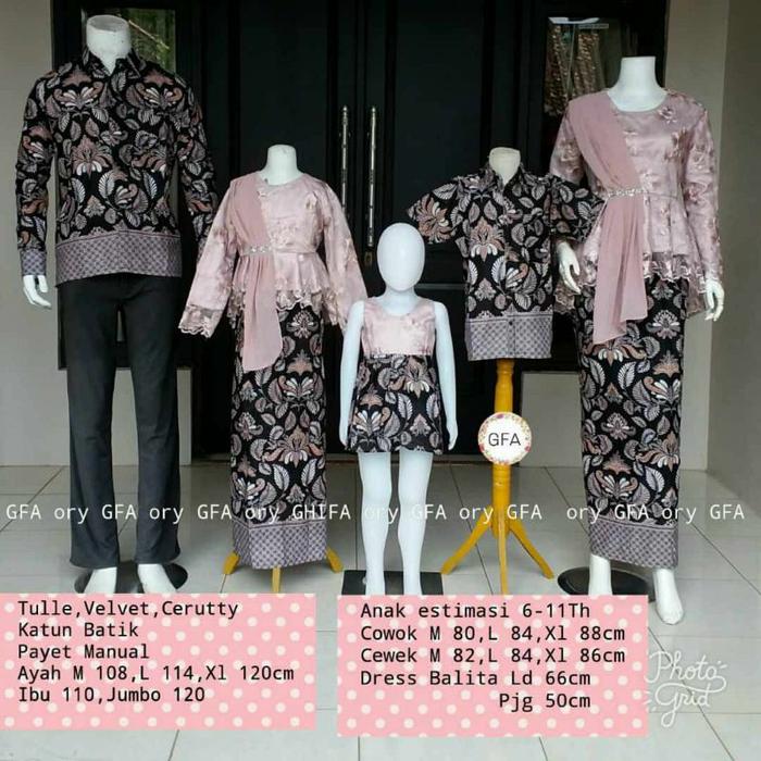 Baju family batik couple kebaya prili rose gold ibu ayah anak cwo cwe