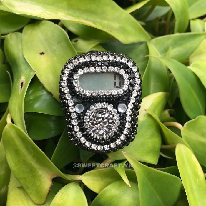 Tasbih digital Swarovski hitam led | Tasbih Cantik | Tasbih Mutiara