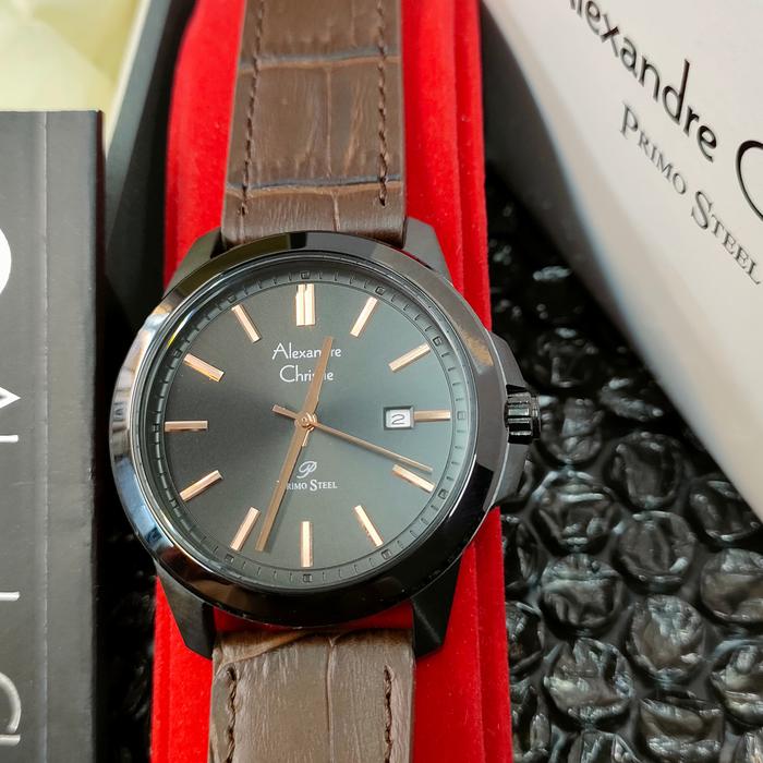 Jam Pria Original Alexandre Christie AC 1017 MD All Stainless