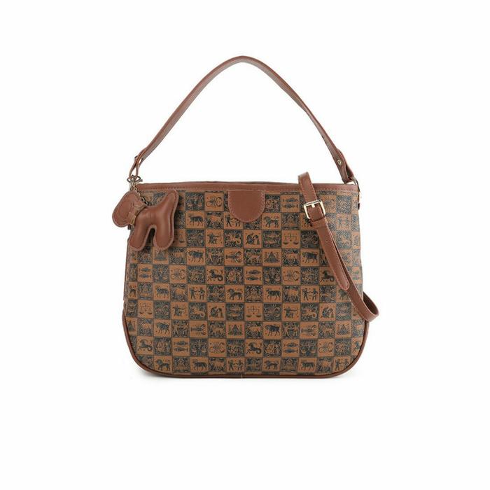 HUER - HAND BAG WANITA ORIGINAL- Jeyu Pattern Bucket Bag