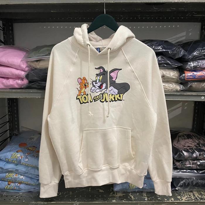 Hoodie HnM Tom And Jerry Beige/Cream Original FullTag Free Plastik HnM