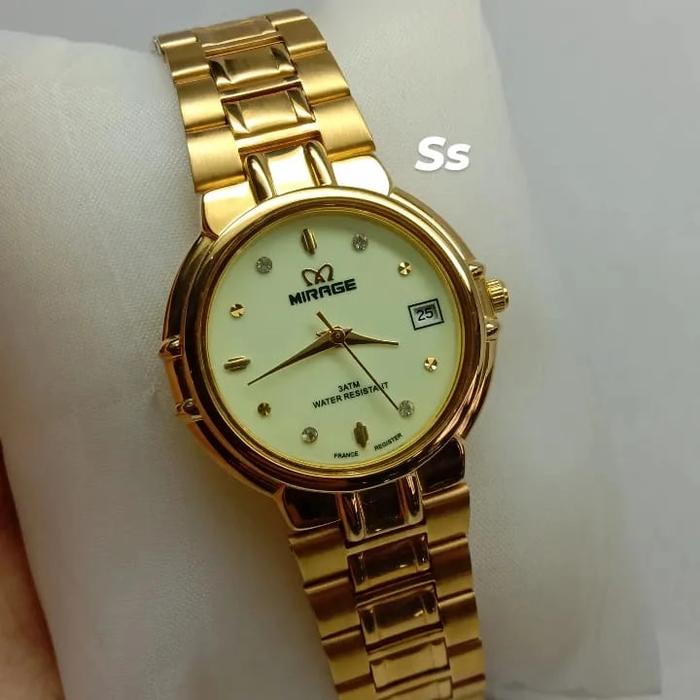 Mirage 3667/jam tangan mirage original pria/wanita gold/kuning