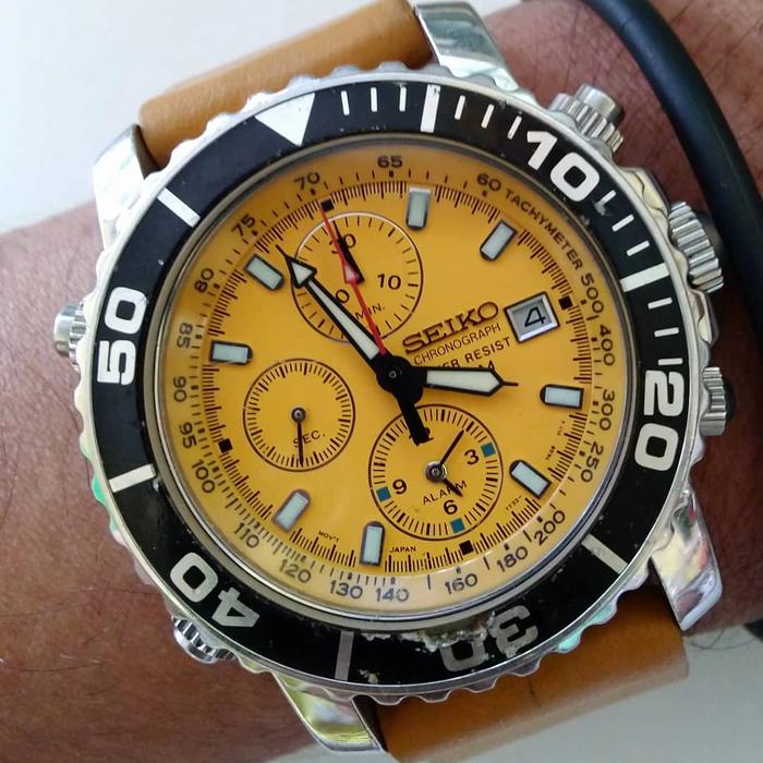 jj02386 jam tangan pria Seiko chronograph alarm 7T32-7G30