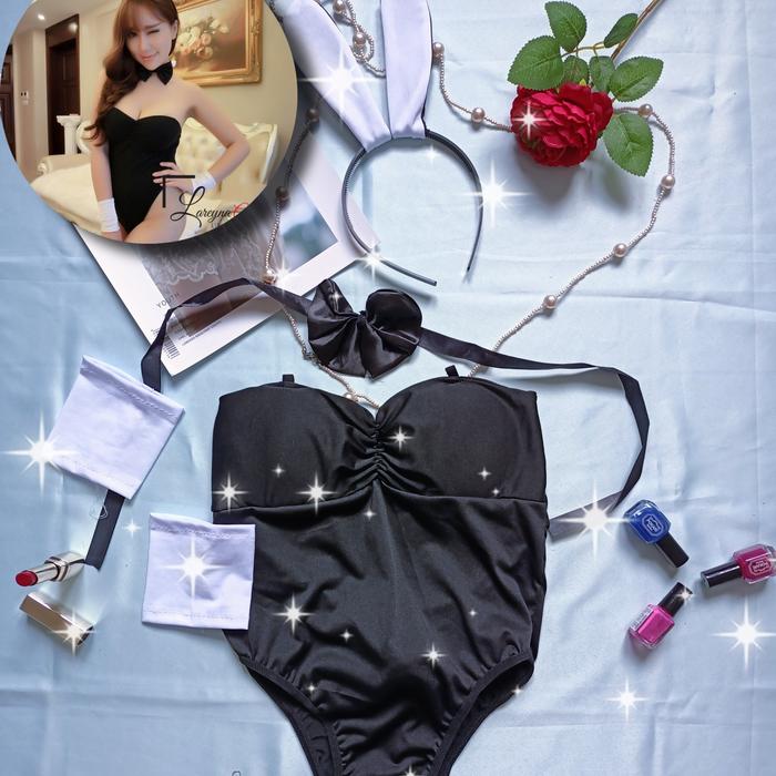 Lingerie Tidur Wanita Cosplay Bunny Teddy Bodysuit HWC002