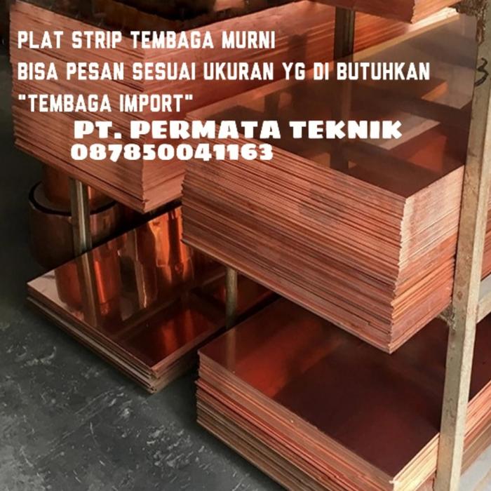 plat tembaga lembaran 2mm x 130mm x 350mm