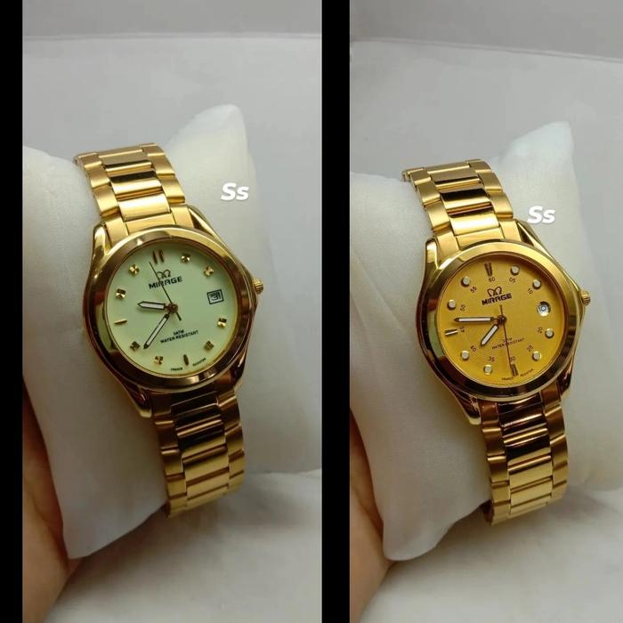 Mirage 4113/jam mirage original pria/wanita gold/kuning