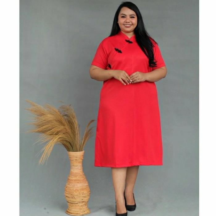 Dress Cheongsam Baju Imlek Super Jumbo Big Size XL - 4XL - UTR