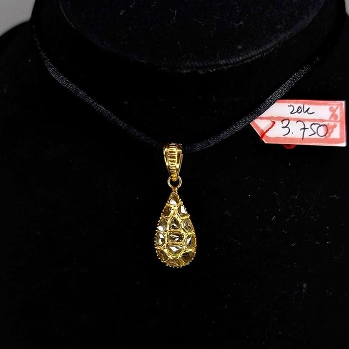 Liontin Batu Intan Berlian Diamond Tetes Emas Asli 3.750gr 800 20K New
